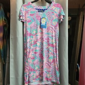 Banana Boat Pink and Blue Paisley Dress